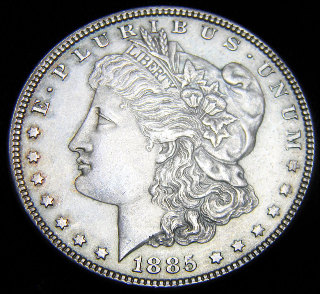 1885 Morgan Silver Dollar, UNC Details, Obverse and (1 of 2)