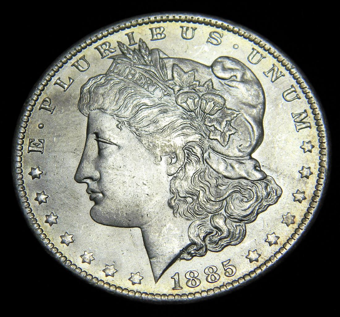 1885-O Morgan Silver Dollar, Brilliant Uncirculated (1 of 2)