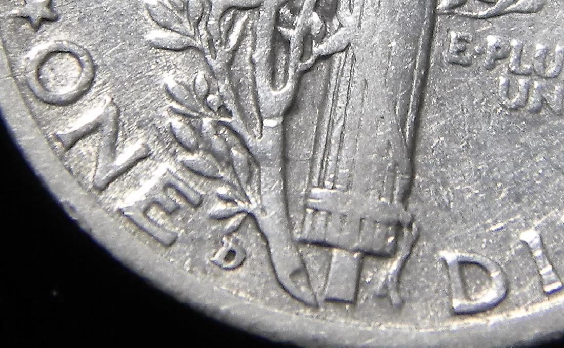 1934-D/D "Error" Mercury Dime, Fine Details, Double: 1934-D/D "Error" Mercury Dime, Fine Details, Double Mintmark D over D