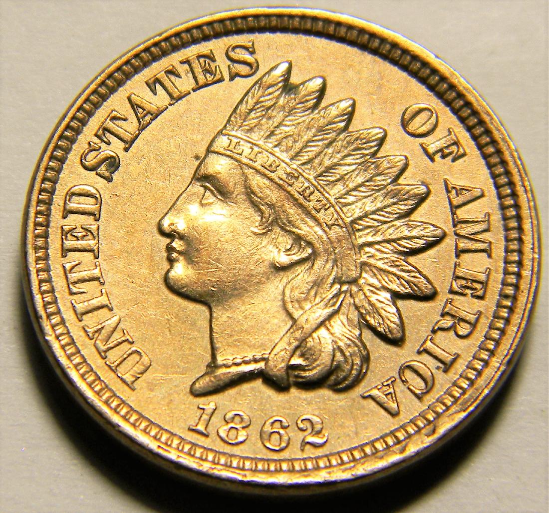 1862 Indian Head Cent, Extremely Fine Details (1 of 2)
