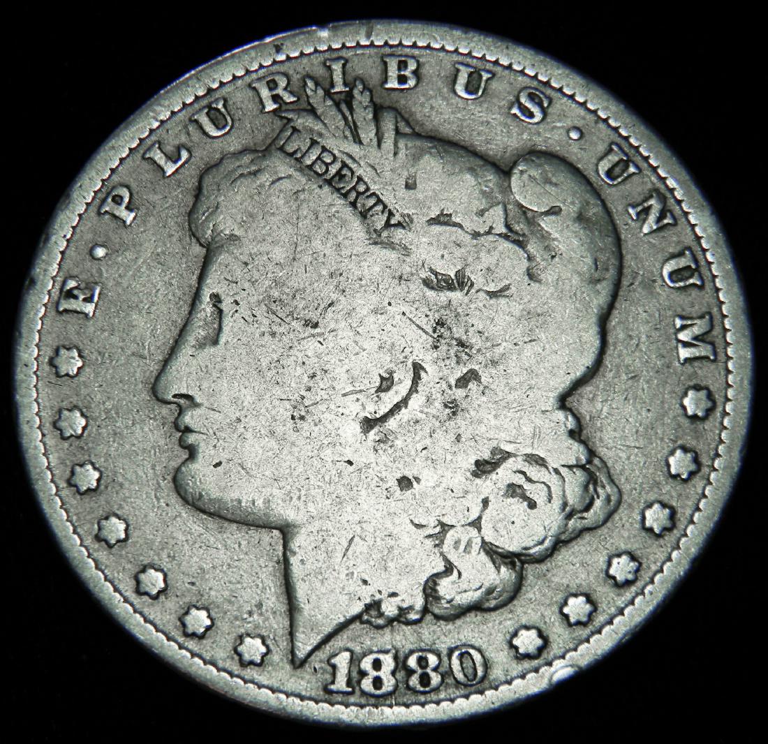 1880 VAM 1A Morgan Silver Dollar, Very Good Details, (1 of 3)