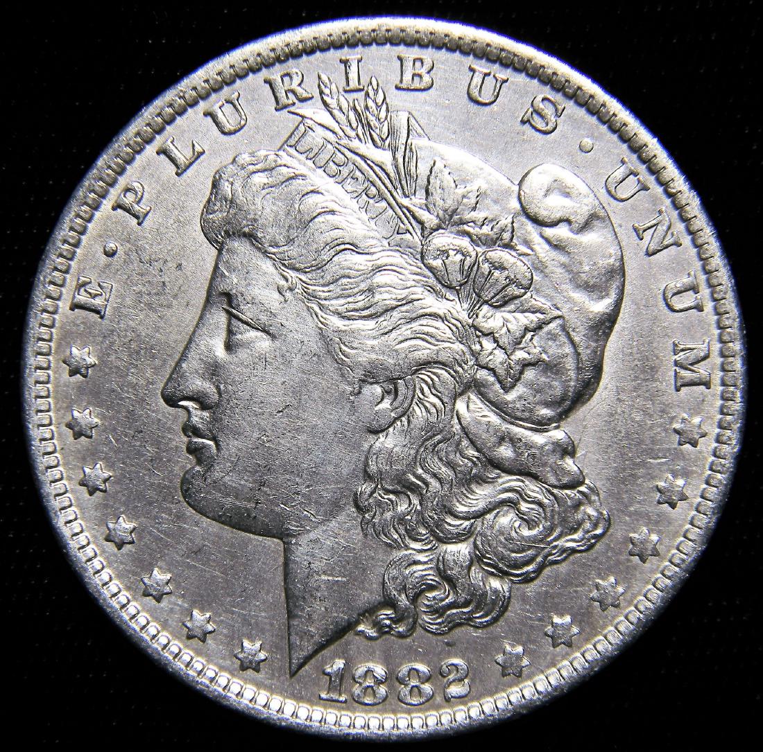 1882-O Morgan Silver Dollar, About Uncirculated (1 of 2)