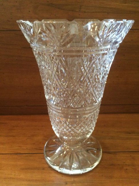 Waterford Ireland Fine Hand Cut Crystal 10" Footed Vase (1 of 3)
