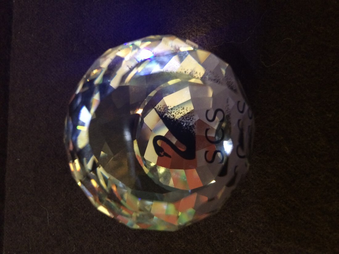 Swarovski SCS Ball Paperweight with Swan Inside Crystal (1 of 3)