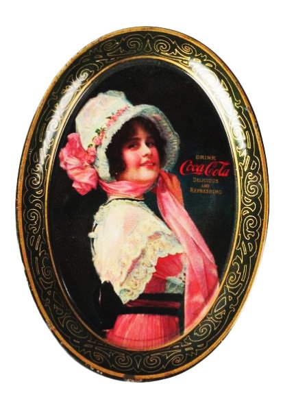 1914 Coca-Cola Tip Tray.: Clean and bright with just outer edge rim nicks and light wear.Condition (Excellent). Size 6 - 1/4" L