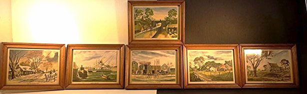 LOT OF 6 VINTAGE SIGNED PRINTED PICTURES (1 of 8)