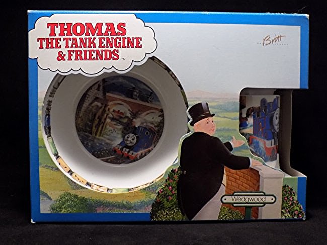 WEDGWOOD THOMAS THE ENGINE & FRIENDS DISH SET: This is a Thomas the Tank Engine and Friends Dish Set. It is by Wedgwood from England. It is Brand new still in box and Never Used!!!!. It contains: 1 Bowl, Plate, Cup all Porcelain and hand-painted. 