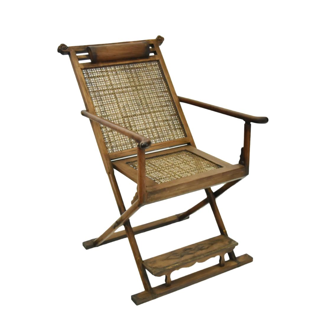 RARE CHINESE HUANGHUALI WOOVEN FOLDING CHAIR, JIAOYI (1 of 12)