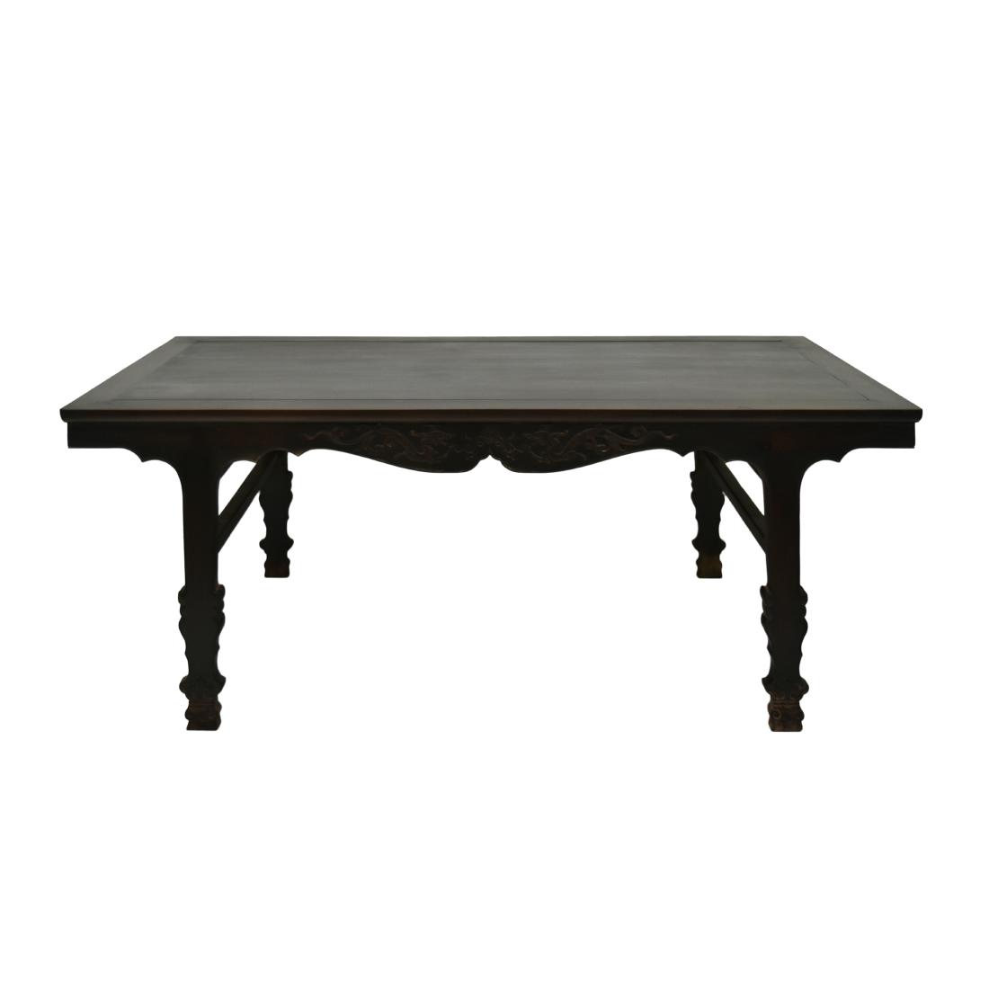 LARGE CHINESE ZITAN ALTAR TABLE WITH SPHERICAL LEGS (1 of 12)