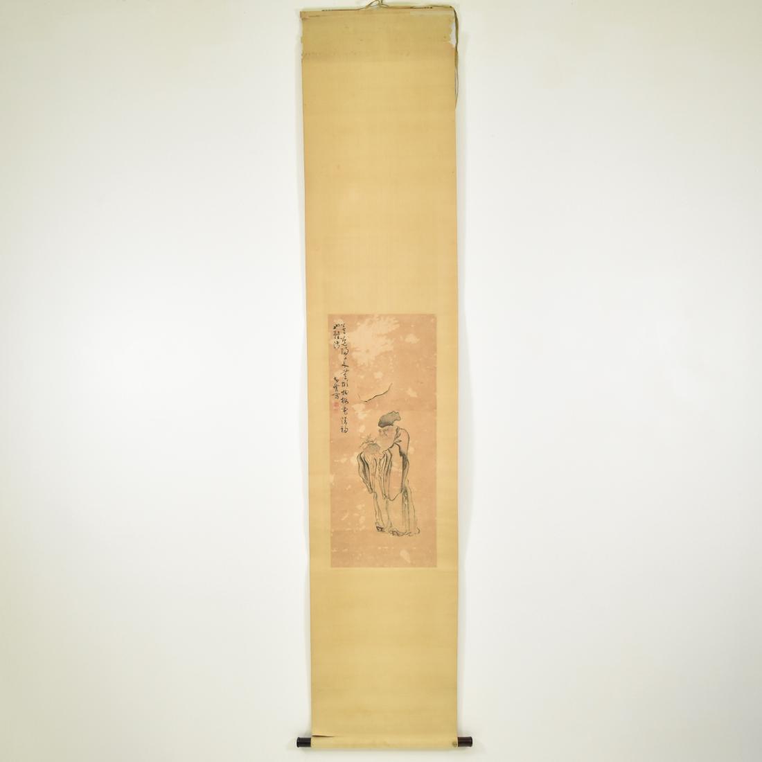 CHINESE SCHOOL, MAN ON MULE PAINTING SCROLL (1 of 9)