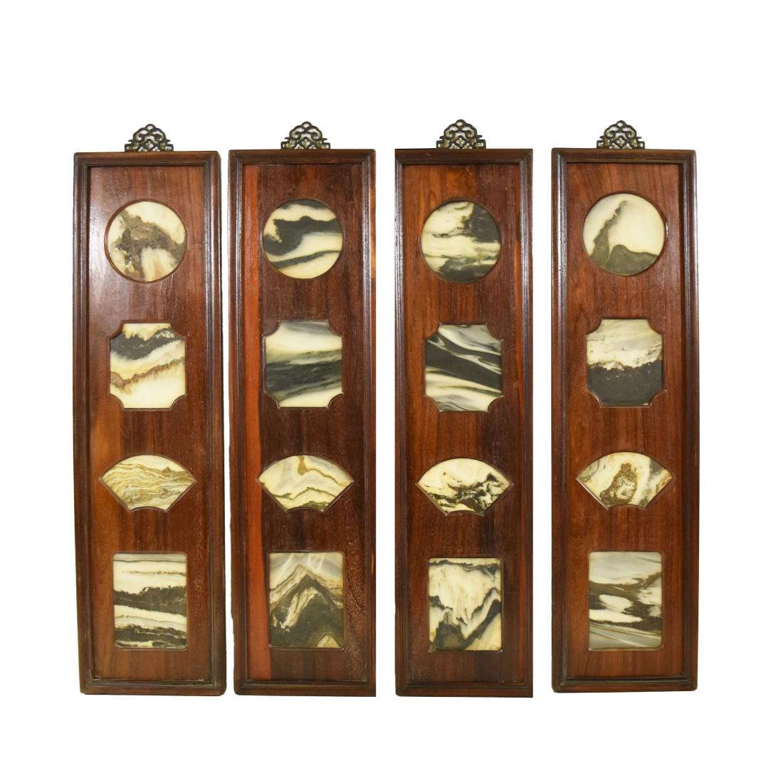 SET OF 4 PCS PANORAMIC LANDSCAPE STONE WALL PLAQUES (1 of 14)