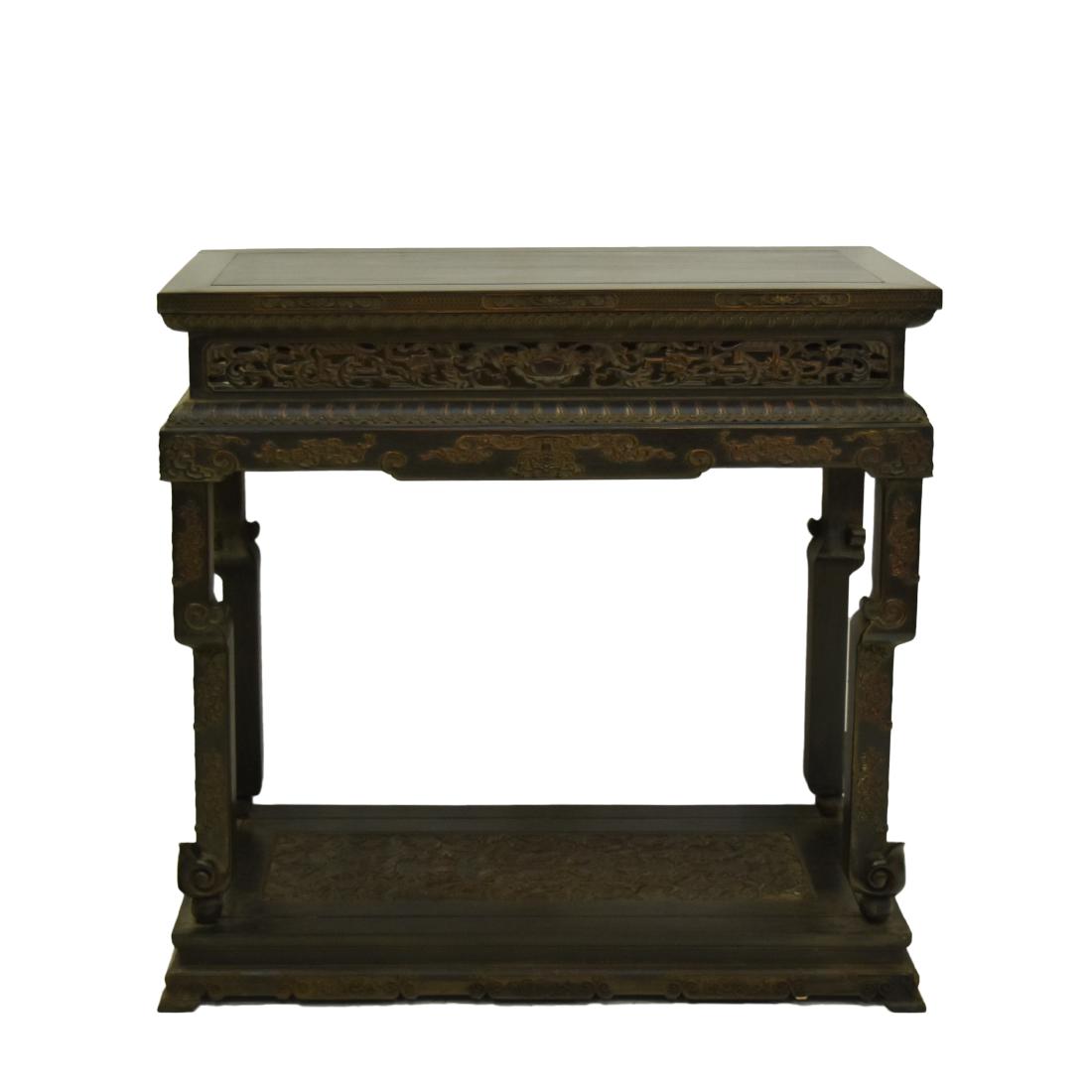 FINELY CARVED CHINESE ZITAN ANTIQUE STAND (1 of 11)