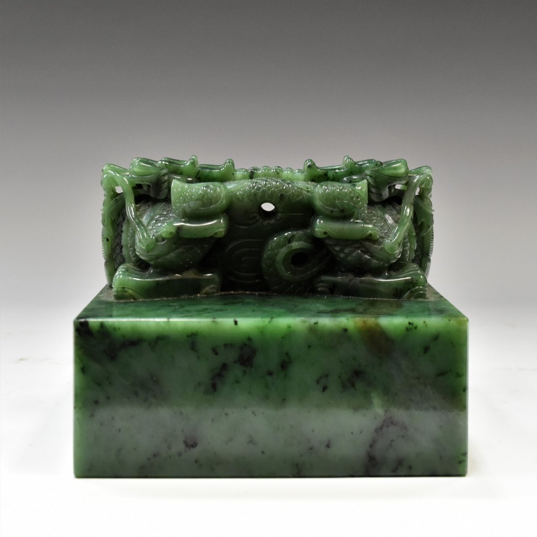 DOUBLE DRAGONS GREEN JADE SEAL (1 of 11)