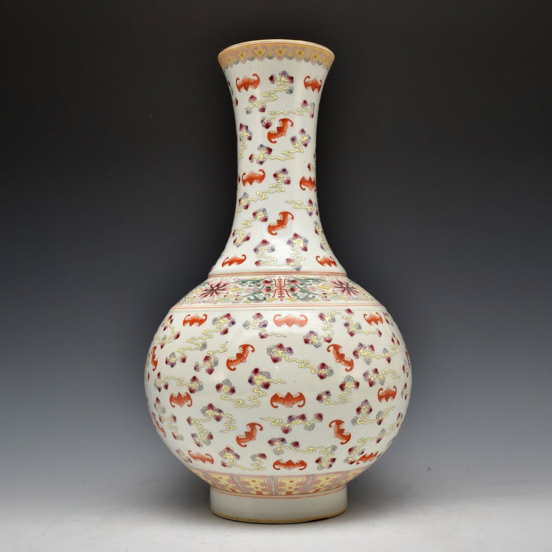 HUNDRED FU-BATS PORCELAIN CELESTIAL VASE, GUANGXU MARK (1 of 7)