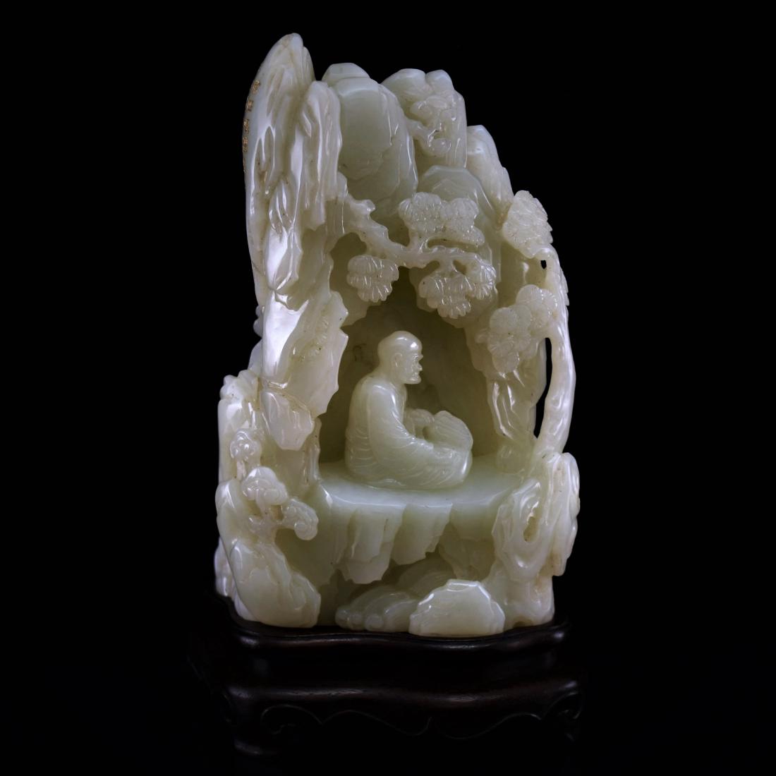 CHINESE JADE A MOUNTAIN LANDSCAPE ON STAND (1 of 18)