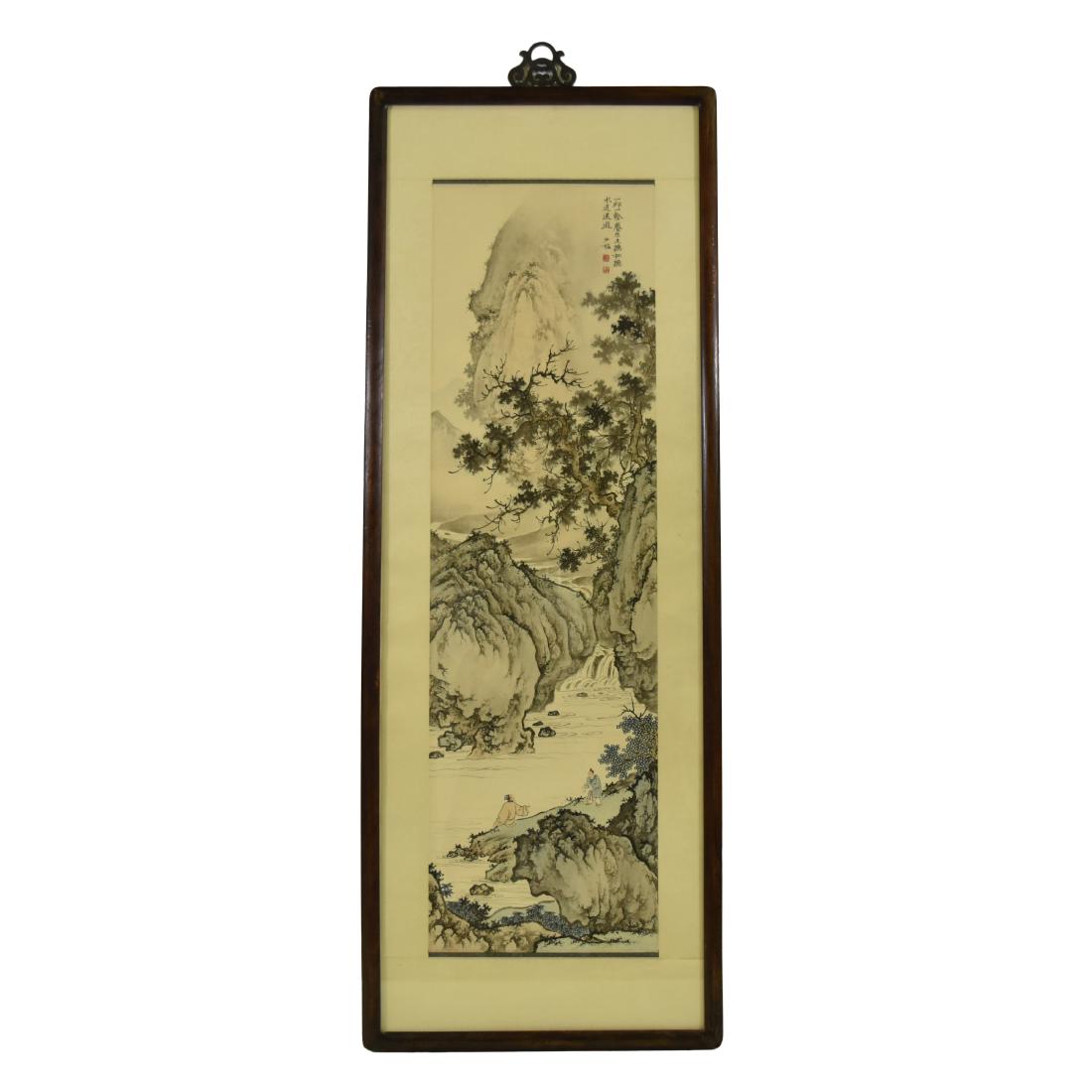 FRAMED CHINESE LANDSCAPE PAINTING (1 of 10)