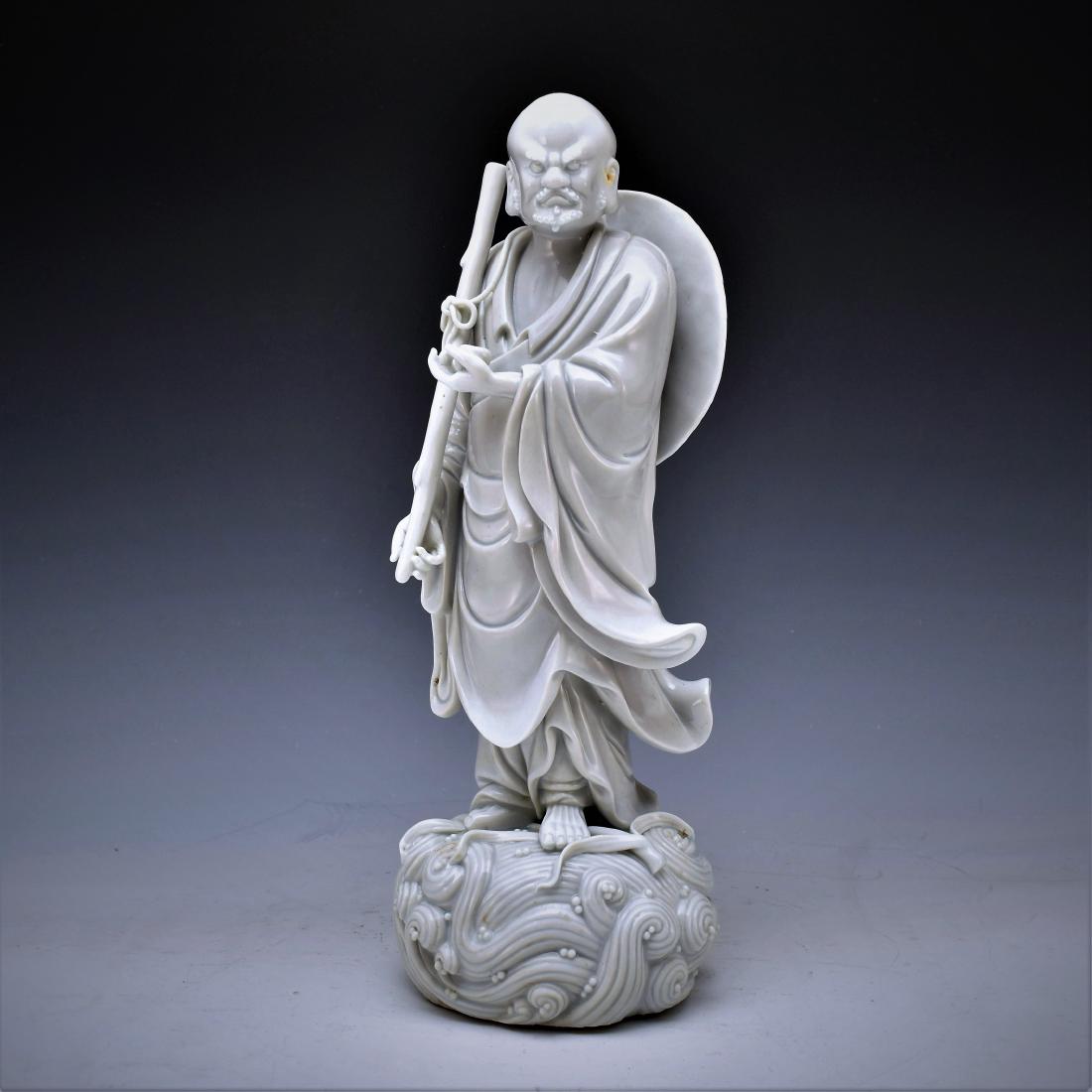 CHINESE DEHUA FIGURE OF A STANDING DAMO (1 of 12)