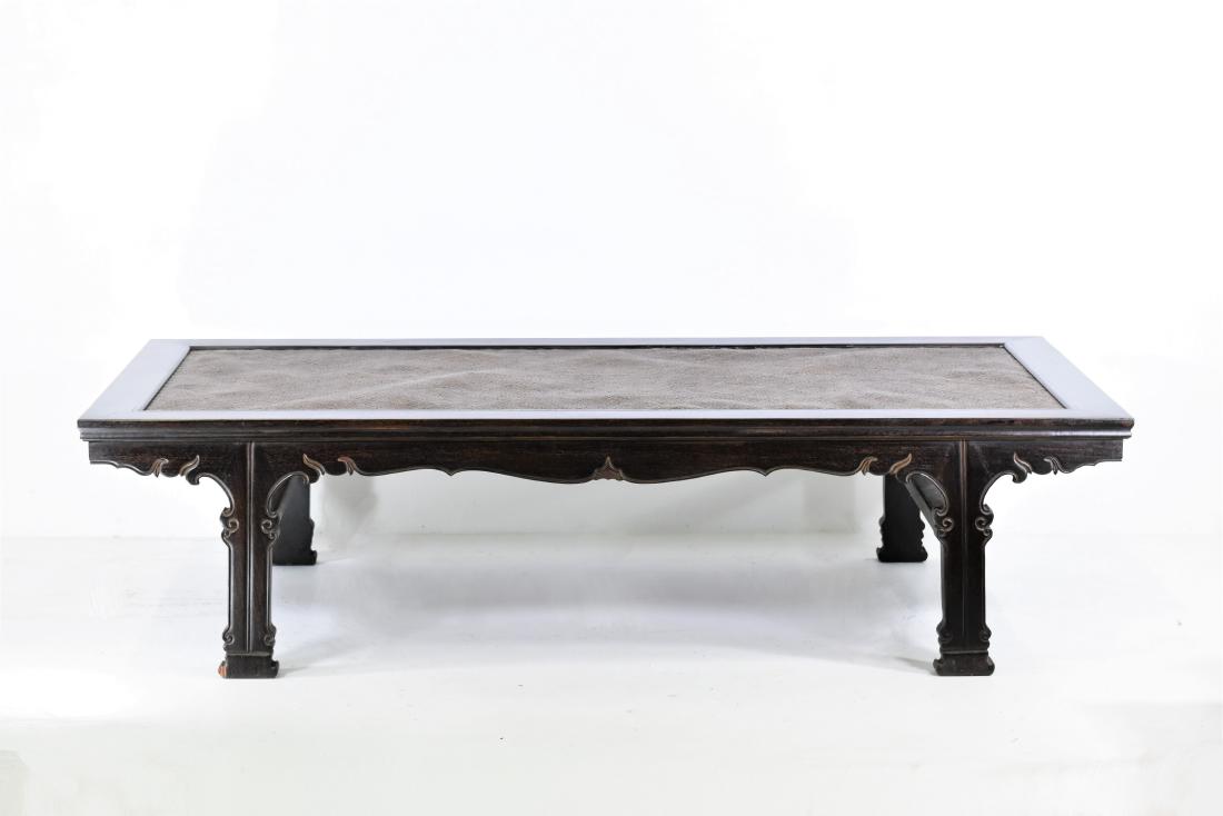 19TH C CHINESE ZITAN DAY BED WITH WOVEN MAT (1 of 10)