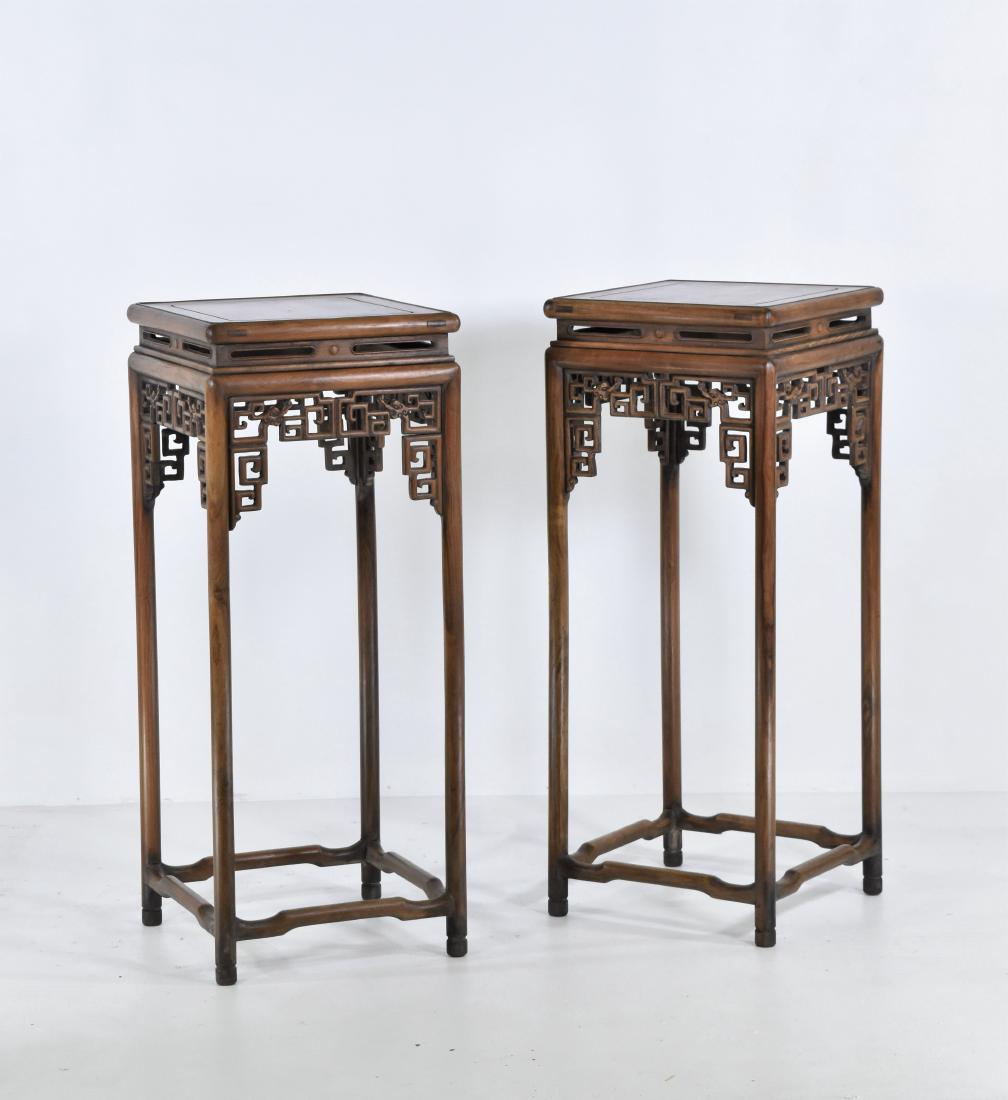 PAIR OF 19TH C. CHINESE HUANGHUALI PLANT STANDS (1 of 8)