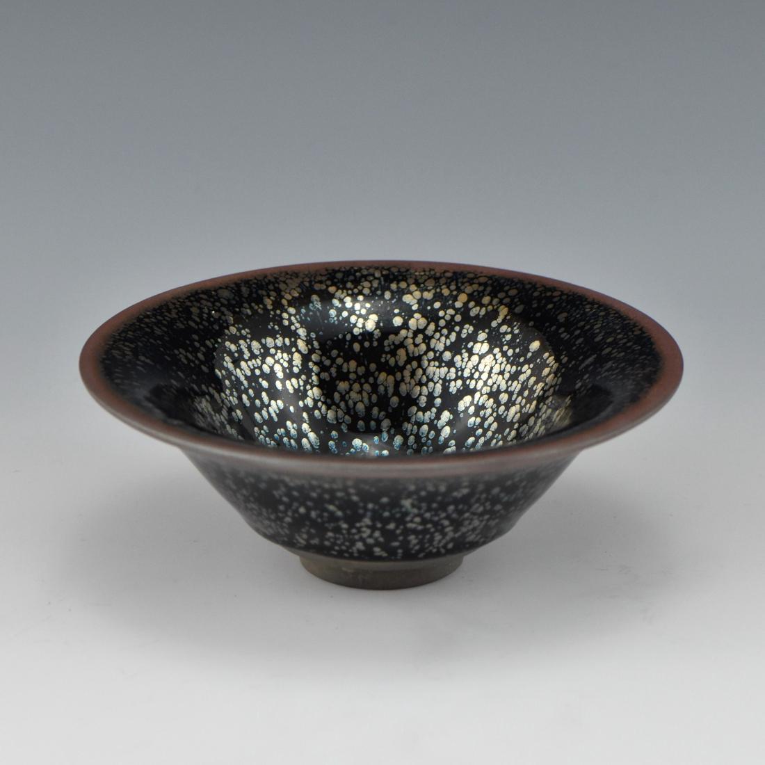 JIAN WARE GOLDEN STAR GAZE STREAKS TEA BOWL (1 of 10)