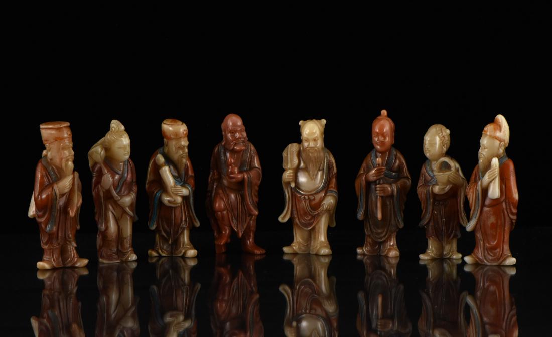 CARVED SHOUSHAN STONE SCLUPTURES OF THE EIGHT IMMORTALS (1 of 6)