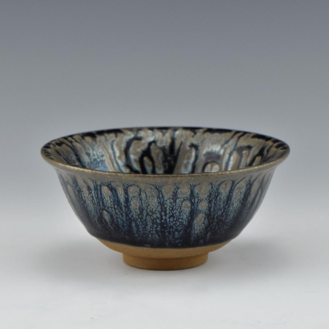 RARE JIAN WARE 'OIL STREAKS' TEA BOWL (1 of 9)