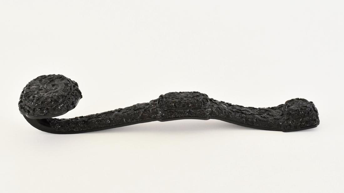 CARVED ZITAN WOOD RUYI SCEPTERS WITH DRAGONS MOTIF (1 of 13)