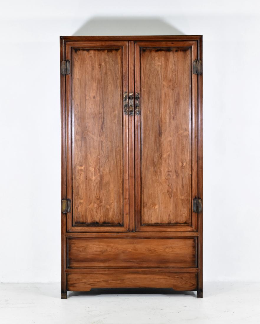 CHINESE HUANGHUALI ROUND-CORNER TAPERED CABINET (1 of 9)