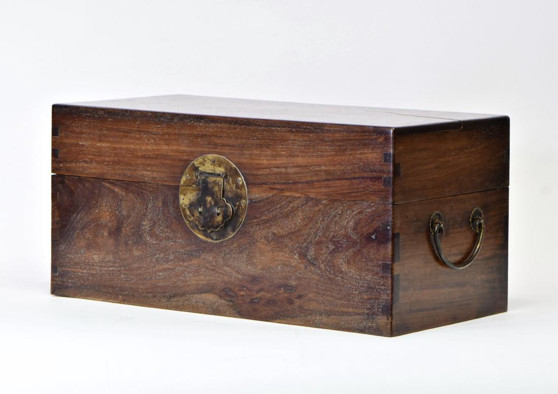 HUANGHUALI RECTANGULAR BOX WITH BRASS MOUNTED (1 of 10)