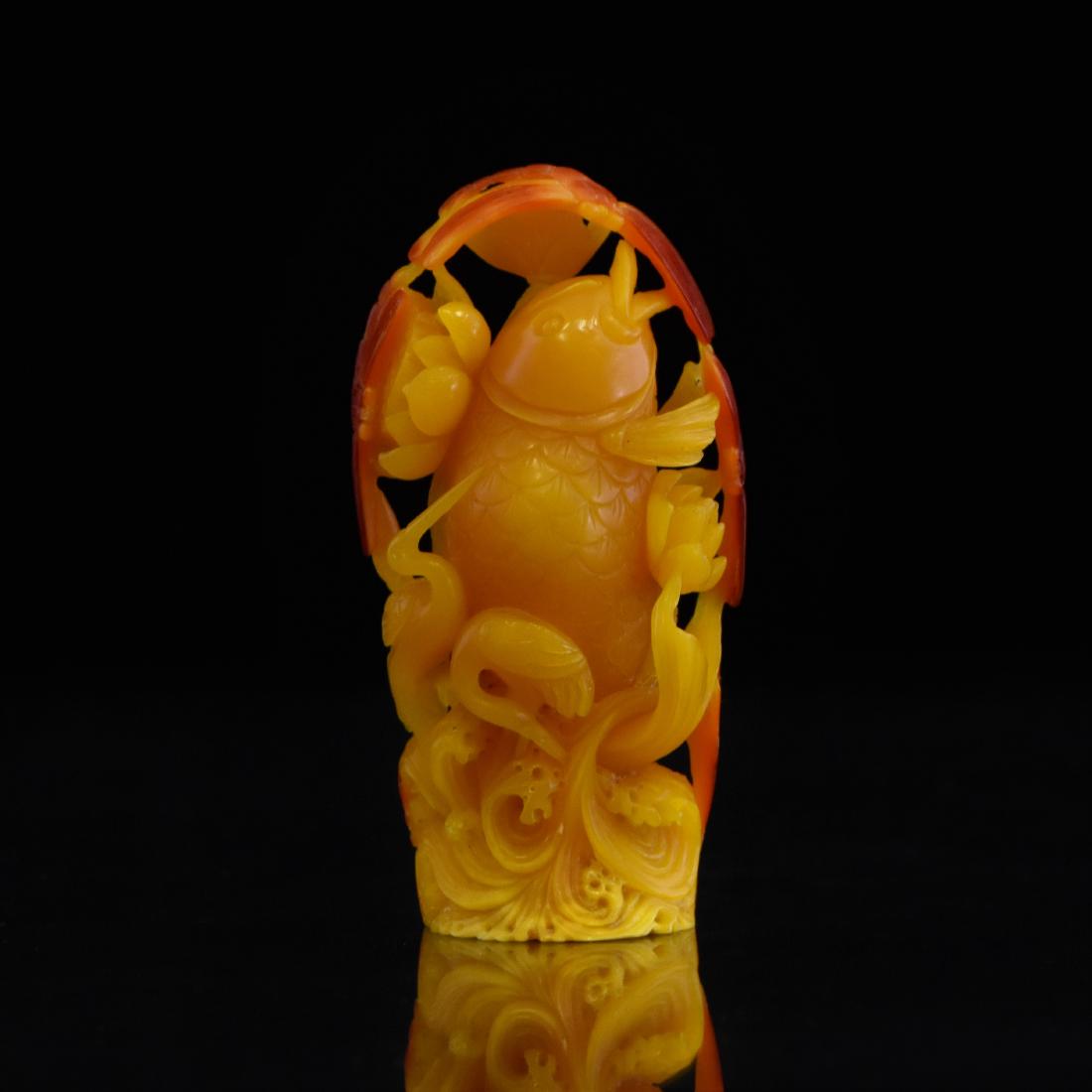 RARE, 19TH C. CHINESE CARVED HORNBILL PENDANT (1 of 10)