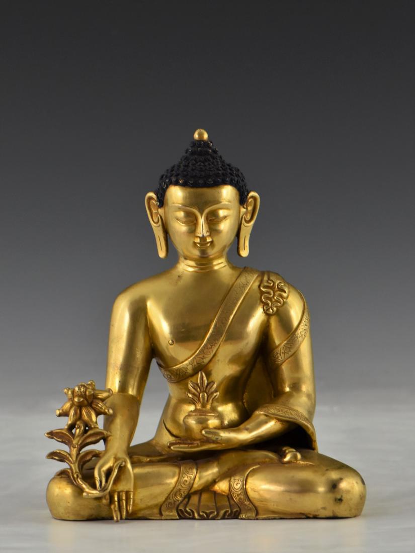 CHINESE GILT BRONZE BUDDHA VAIROCHANA (1 of 11)
