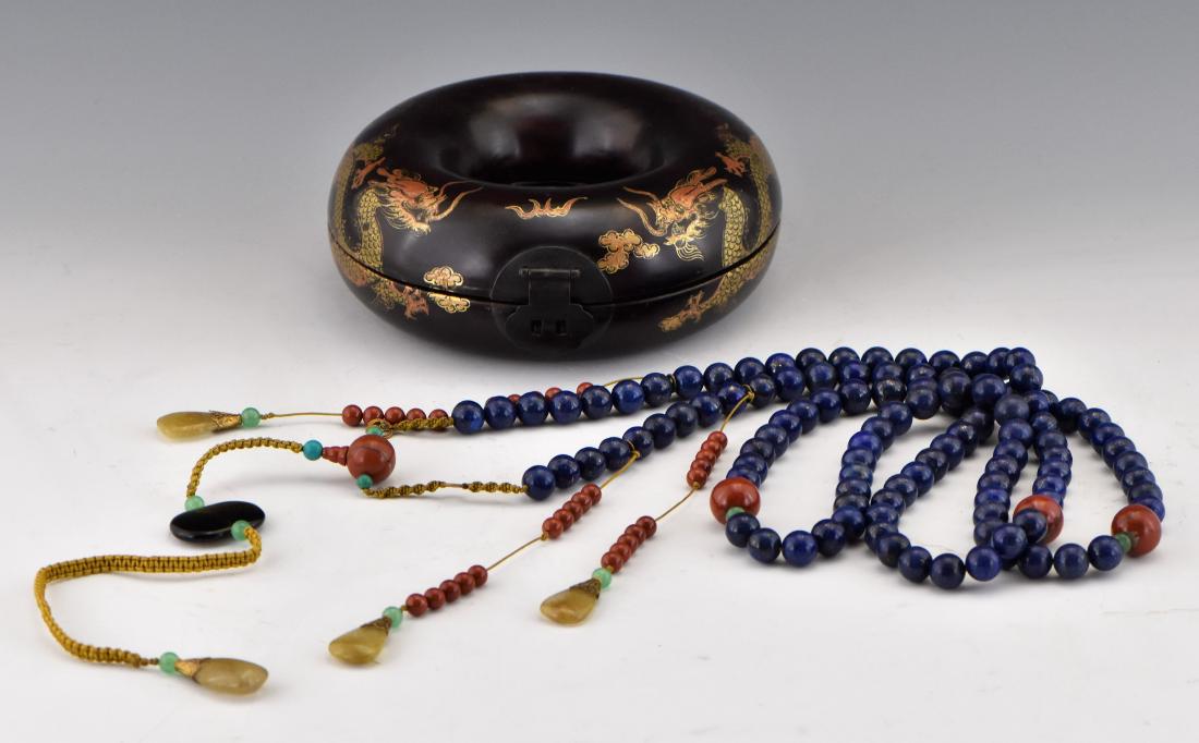 QING LAPIS LAZULI CHAOZHU COURT NECKLACE IN BOX (1 of 12)