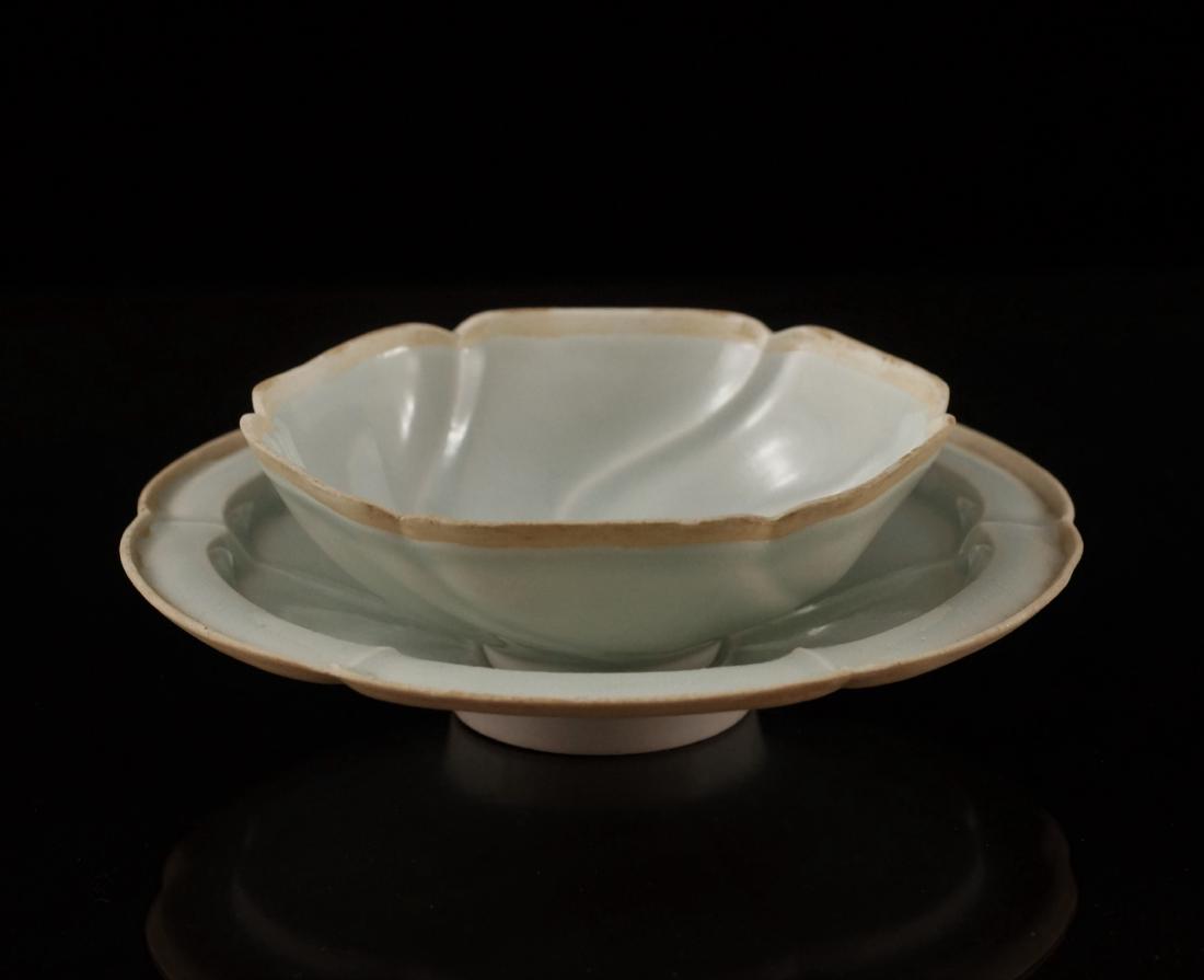 RARE HUTIAN PORCELAIN STEM BOWL & DISH (1 of 10)