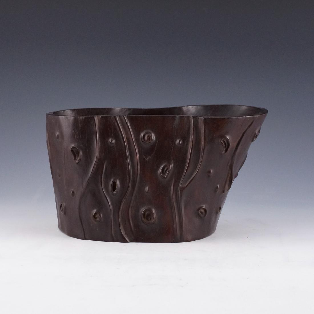 LARGE CHINESE ZITAN BRUSH POT (1 of 19)