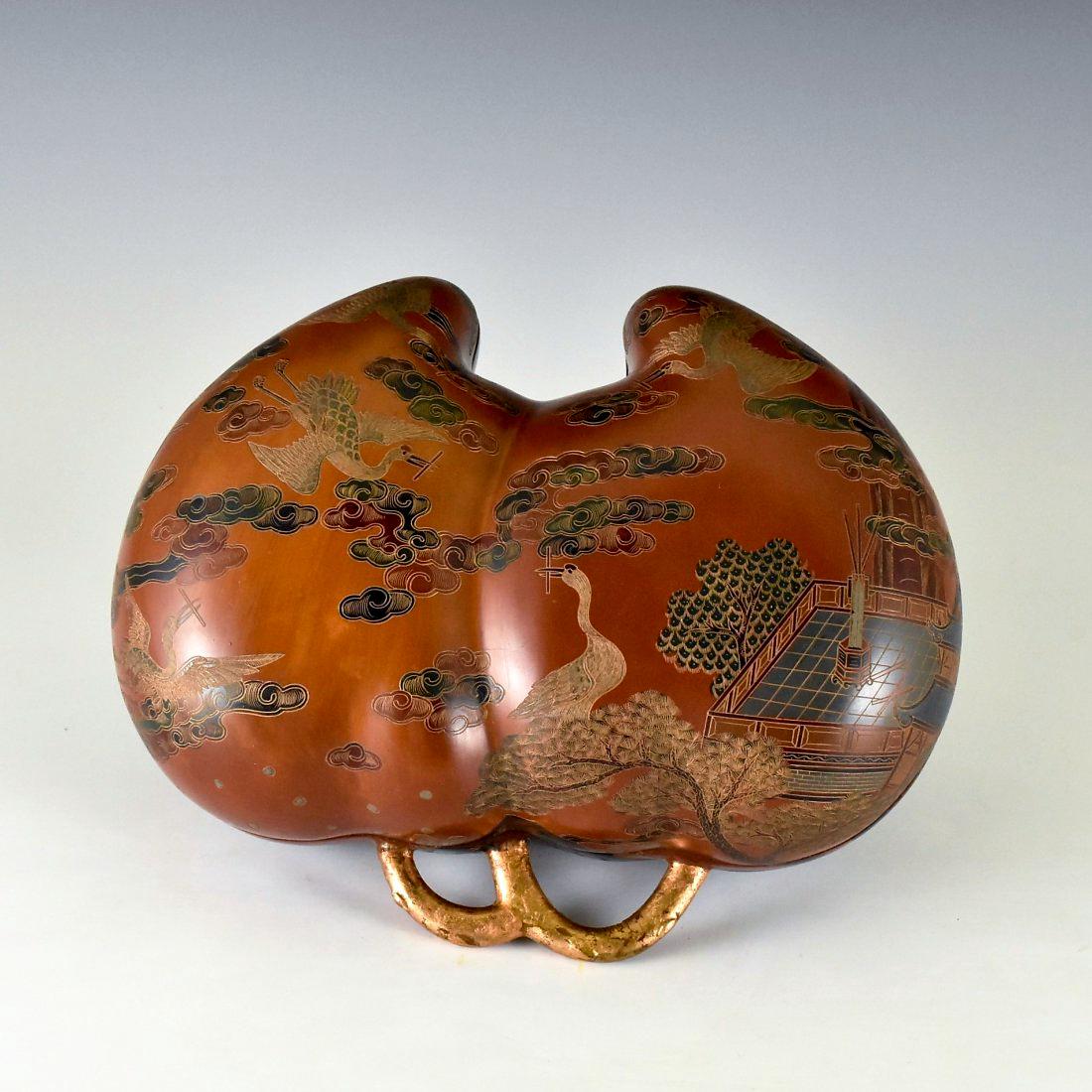 DOUBLE PEACH GILT LACQUERED FRUIT BOX (1 of 10)