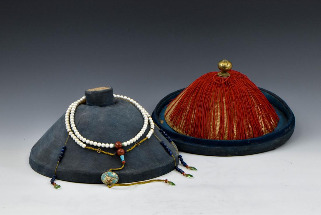 QING DYNASTY OFFICER'S HAT & PEARL CHAOZHU (1 of 13)