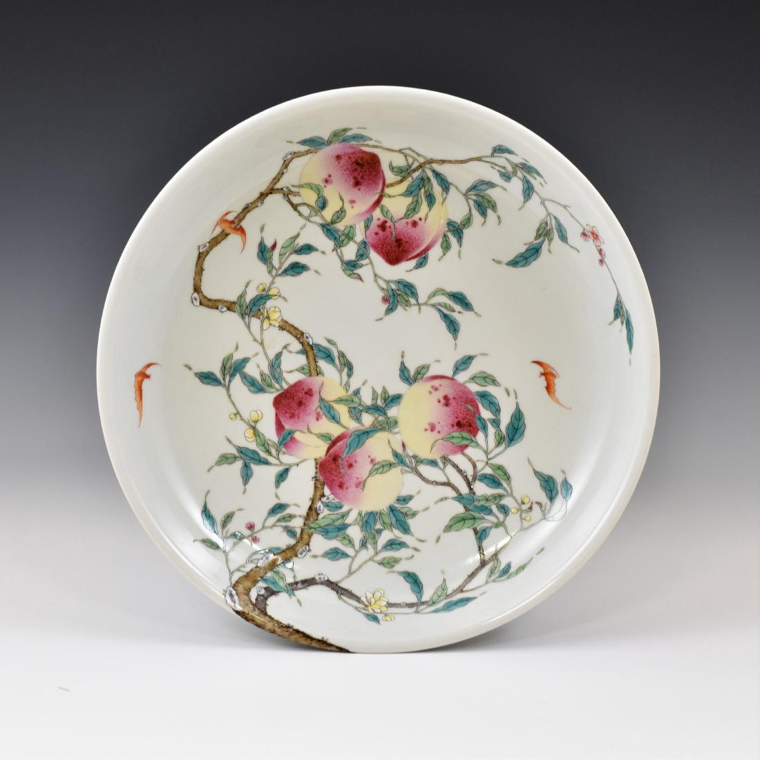 FAMILLE ROSE FU_BATS & PEACH PORCELAIN PLATE (1 of 10)