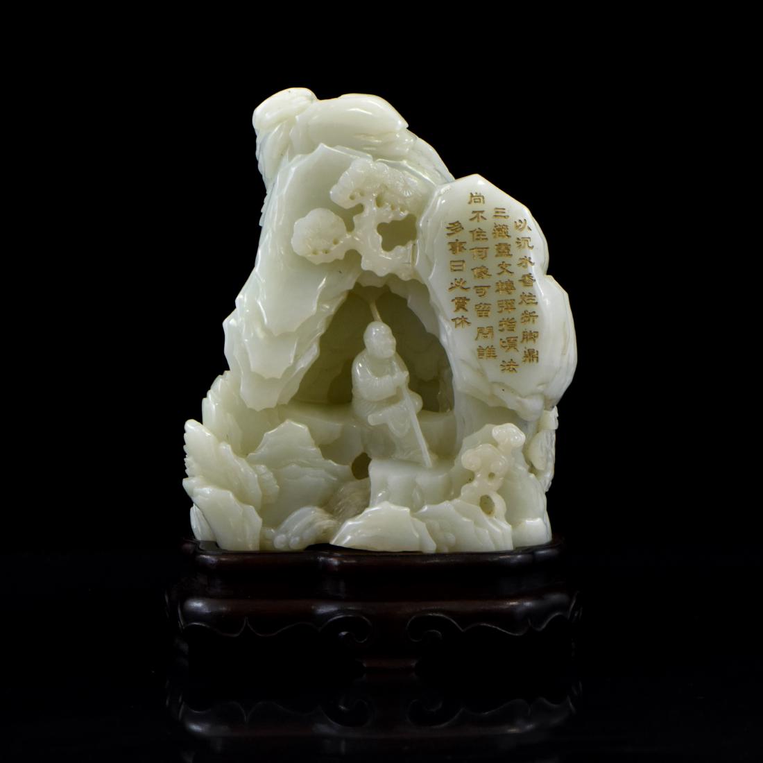 CARVED JADE LUOHAN IN GROTO (1 of 10)