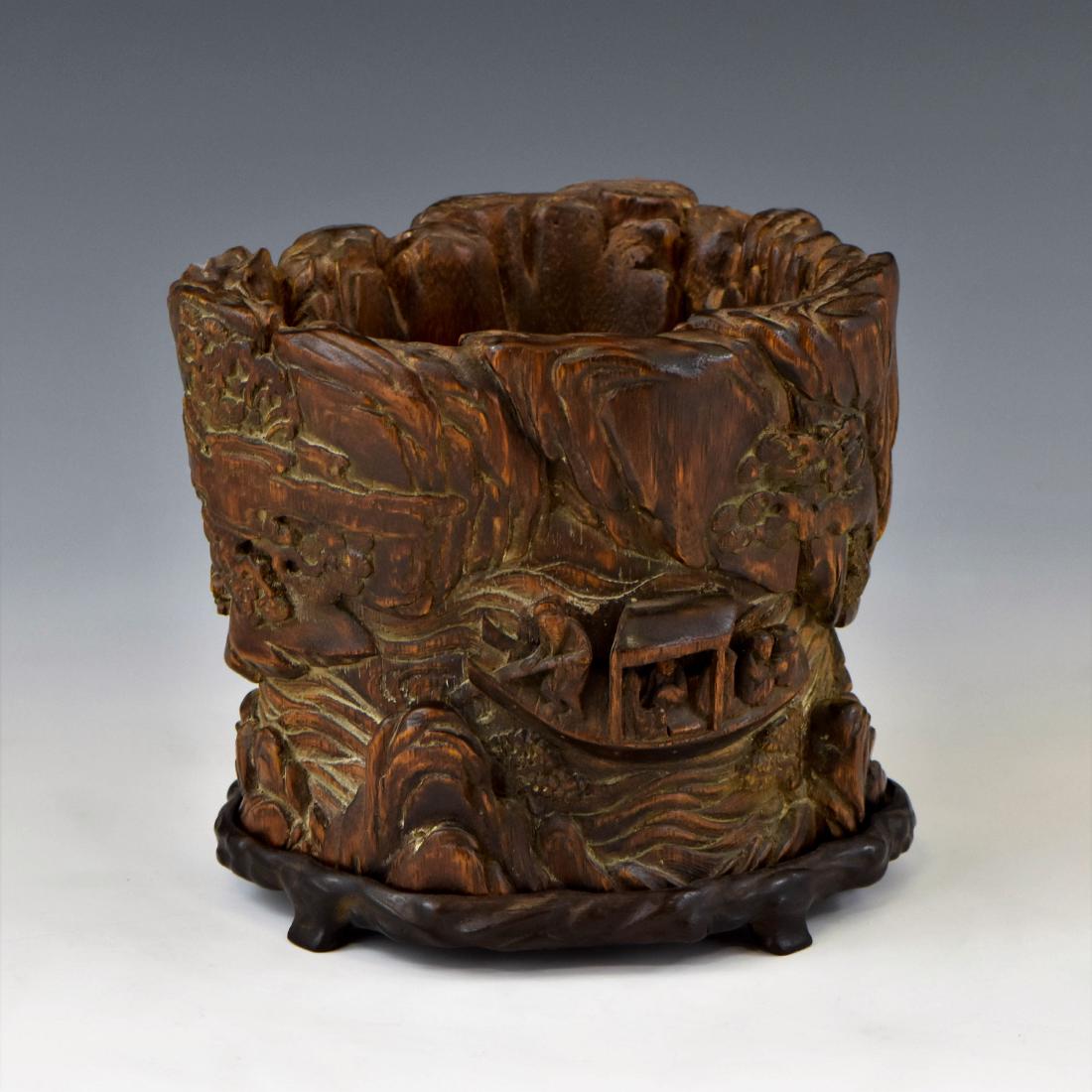 CHINESE CHENXIANG WOOD BRUSH POT (1 of 19)