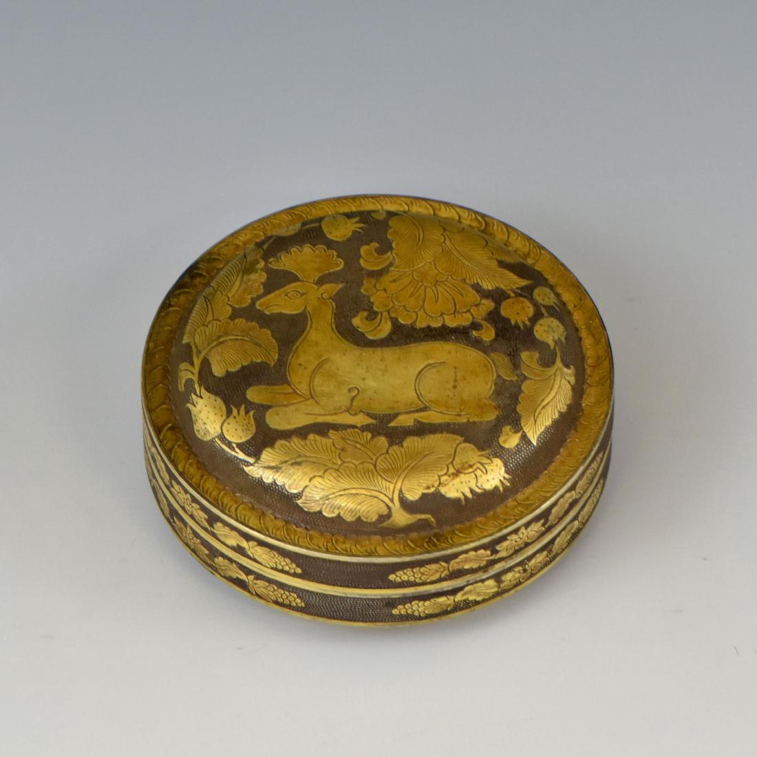 TANG GILT SILVER DEER TRINKET BOX (1 of 6)