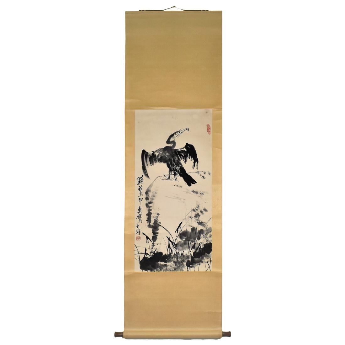 CHINESE EAGLE PAINTING SCROLL (1 of 10)