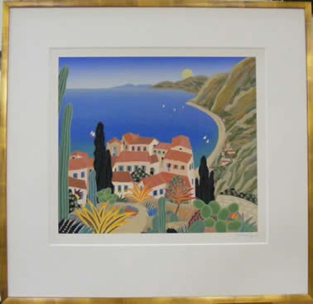 THOMAS MCKNIGHT, LA COTE D' AZUR, SERIGRAPH 71/199: Thomas McKnight, La Cote D' Azur, Serigraph 71/200, Dimensions: 27-1/2" x 28-1/4" LOT NOTES: The worldwide appeal of Thomas McKnight's prints, paintings, and posters place him in an elite group of con