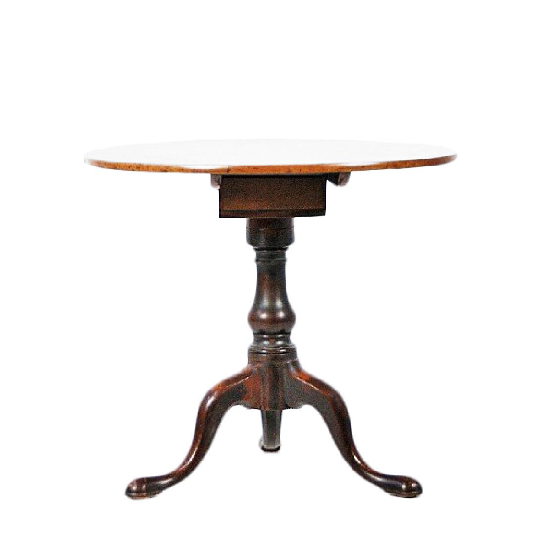 MAHOGANY TILT-TOP TABLE: Height: 28 in; width 32 in; depth 32 in
