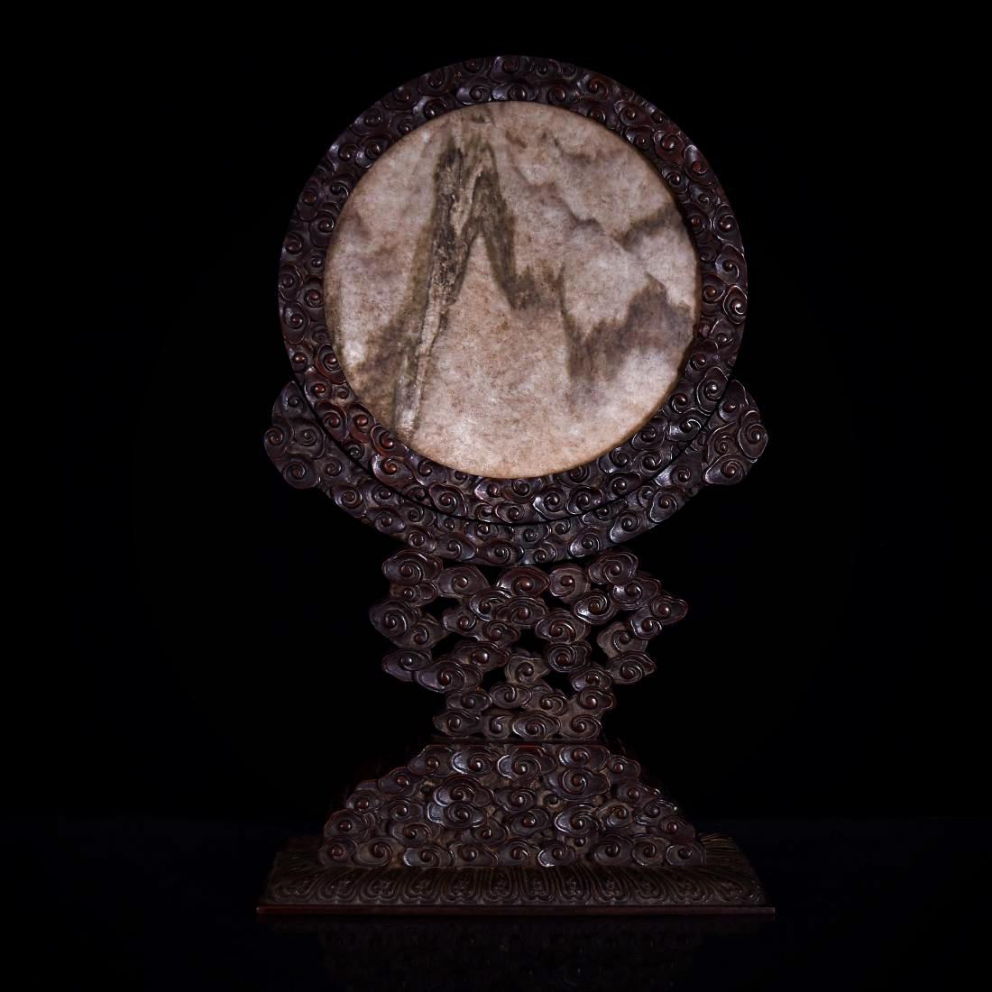 CHINESE CIRCULAR STONE PANORAMIC TABLE SCREEN (1 of 10)