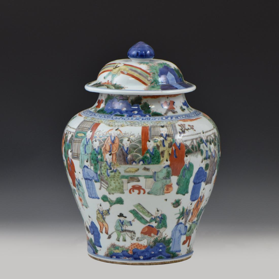 CHINESE WUCAI PORCELAIN HELMET JAR (1 of 20)
