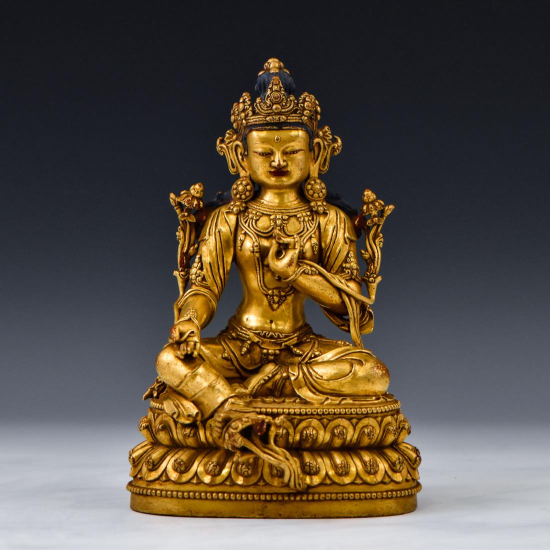 MING YONGLE GILT BRONZE BUDDHA OF AVALOKITESHVARA (1 of 19)