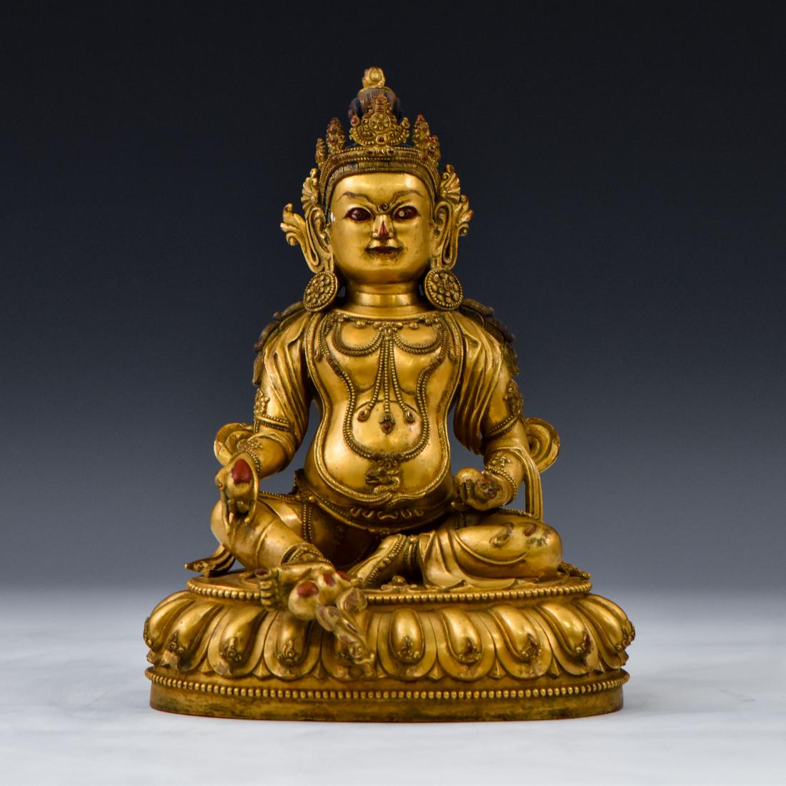 MING YONGLE GILT BRONZE BUDDHA FIGURE OF JAMBHALA (1 of 20)