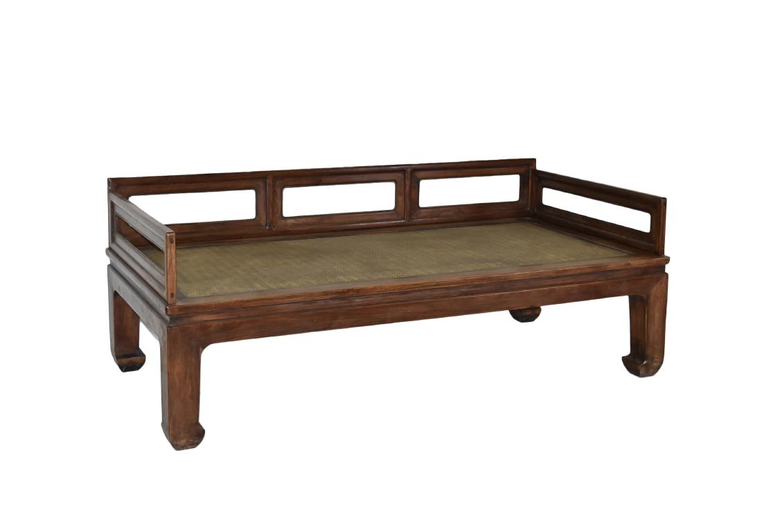 18TH C RARE CHINESE HUANGHUALI WICKER DAYBED, TA (1 of 10)