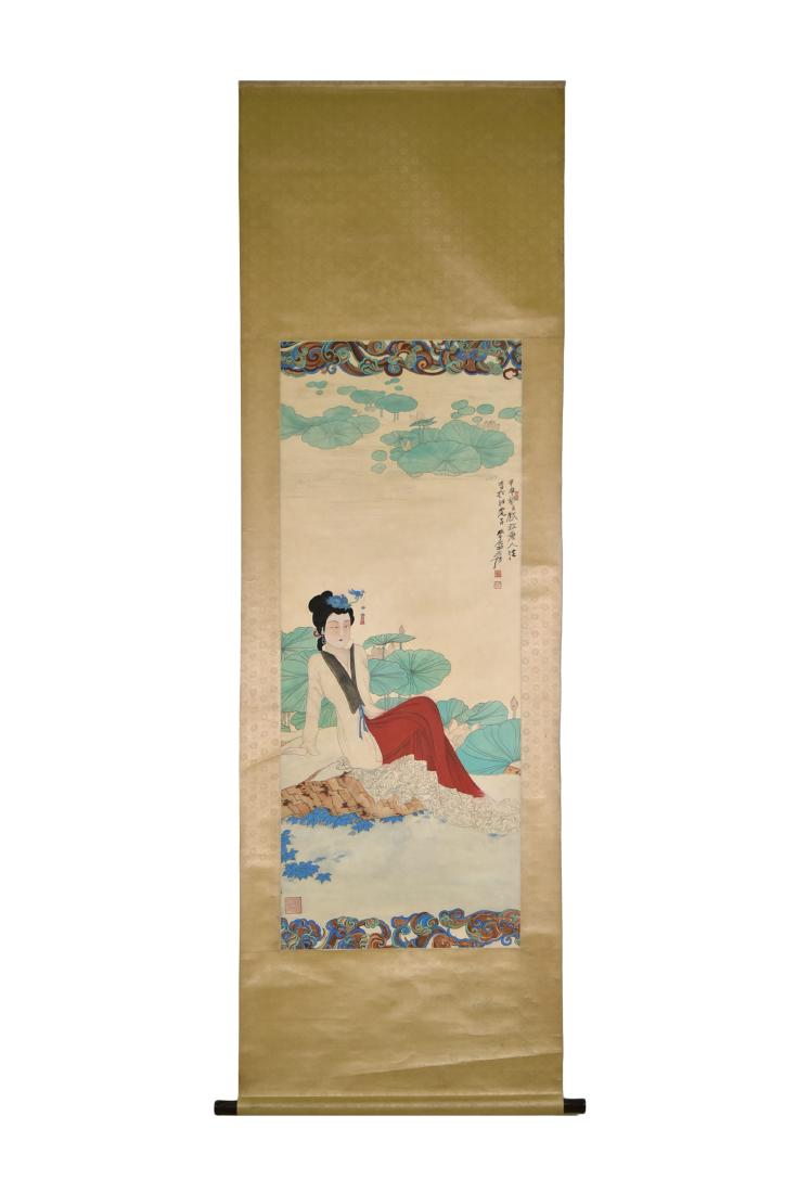 CHINESE PAINTING SCROLL OF LADY (1 of 10)
