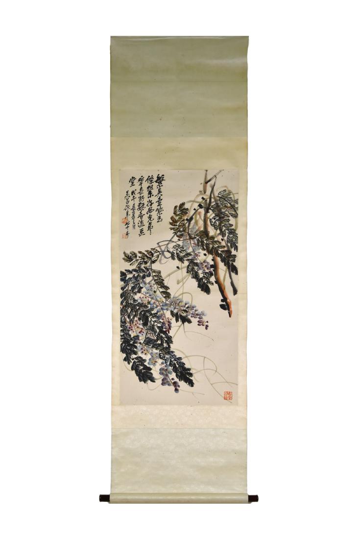 CHINESE PAINTING SCROLL OF WISTERIA (1 of 10)